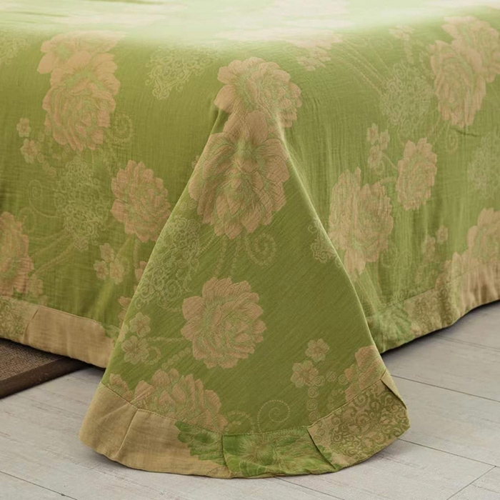 91家纺网 家纺一手货源 找家纺 双层纱家居 2025双层纱单夏被和夏被四件套 国色天香禄