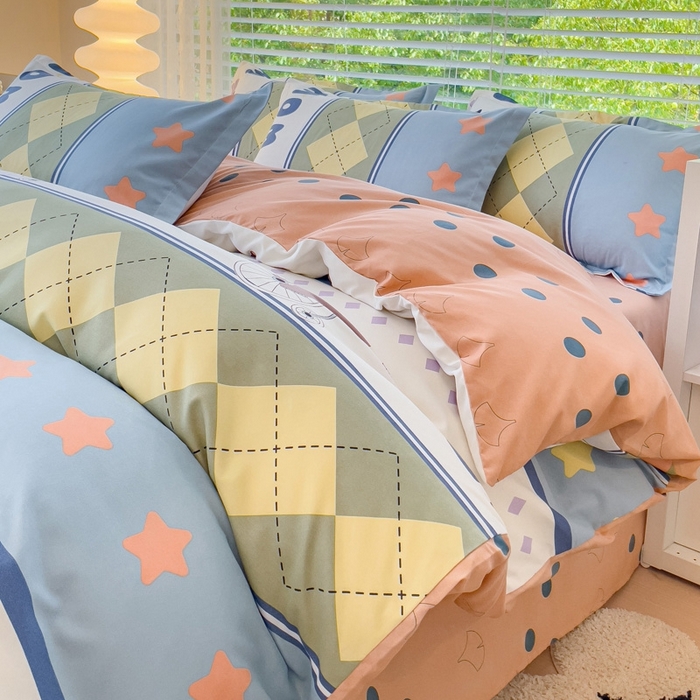 91家纺网 家纺一手货源 找家纺 2025新款亲肤磨毛四件套 欢乐假日