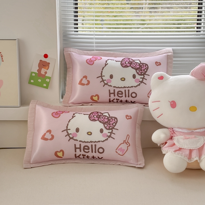 91家纺网 家纺一手货源 找家纺 博雅2025新款冰丝单枕套三丽欧，宇航员，卡皮 甜酷KT