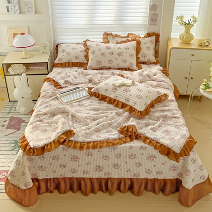 91家纺网 家纺一手货源 找家纺 （总）创爱家纺 2025新款凉感丝床盖款凉席夏被四件套