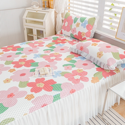  2025新款A类冰豆豆床裙款印花凉席 花魅