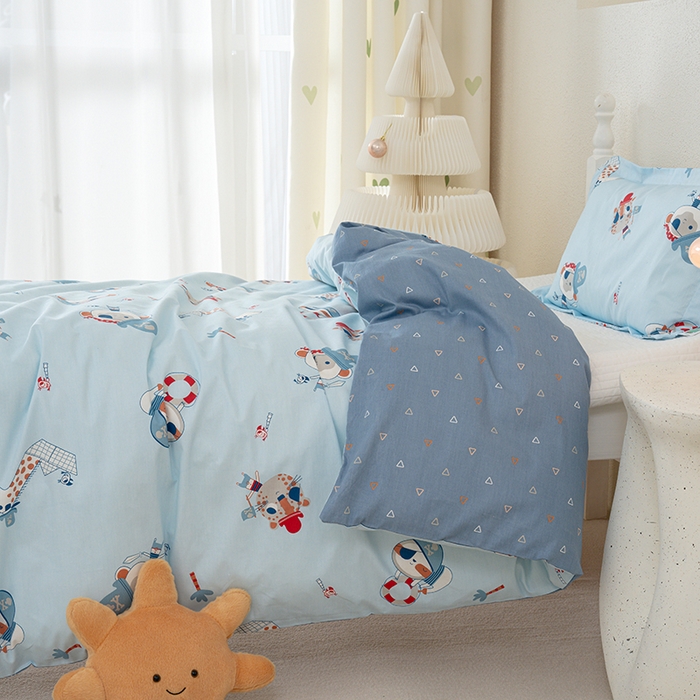 91家纺网 家纺一手货源 找家纺 良佐生活 2025新款高支高密全棉儿童被套 海盗历险记