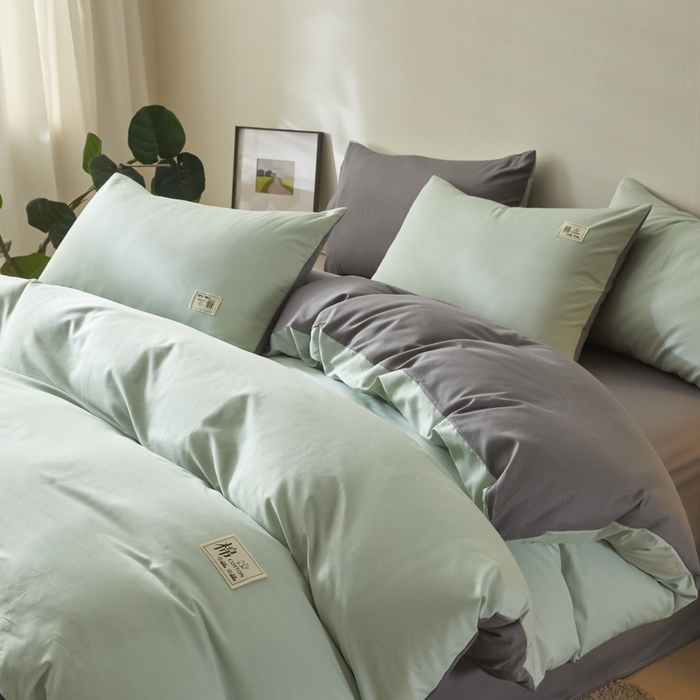 91家纺网 家纺一手货源 找家纺 （总）莱通家纺 2025新款纯色双拼四件套