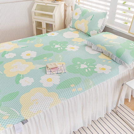 91家纺网 家纺一手货源 找家纺 （总） 2025新款A类冰豆豆床裙款印花凉席