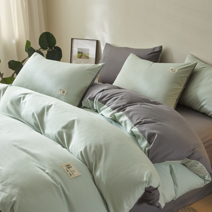 91家纺网 家纺一手货源 找家纺 （总）莱通家纺 2025新款纯色双拼四件套