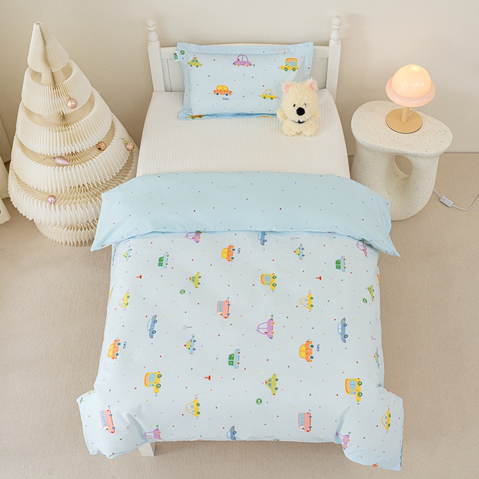 91家纺网 家纺一手货源 找家纺 良佐生活 2025新款高支高密全棉儿童被套 快乐巴士