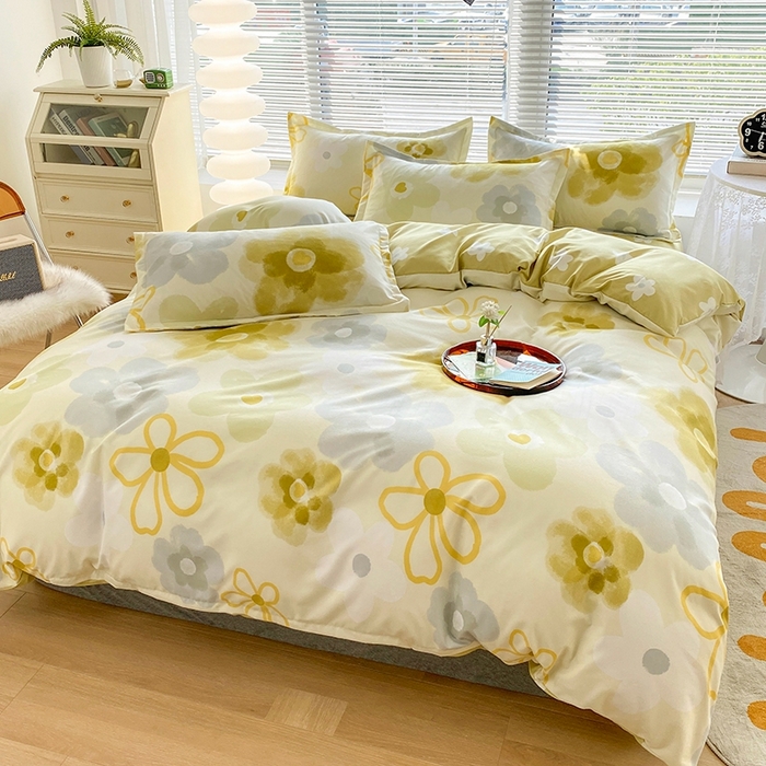 91家纺网 家纺一手货源 找家纺 2025新款亲肤磨毛四件套 静待花开