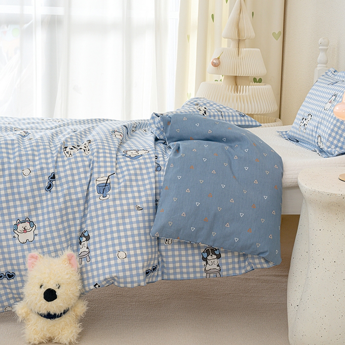 91家纺网 家纺一手货源 找家纺 良佐生活 2025新款高支高密全棉儿童被套 布奇