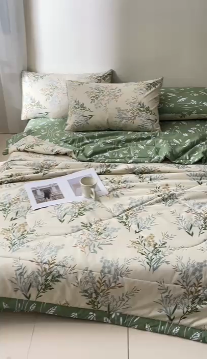 91家纺网 家纺一手货源 找家纺 珂博家纺2025新款亲肤全棉印花夏被 茶艺