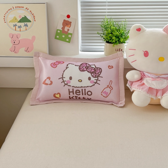 91家纺网 家纺一手货源 找家纺 博雅2025新款冰丝单枕套三丽欧，宇航员，卡皮 甜酷KT