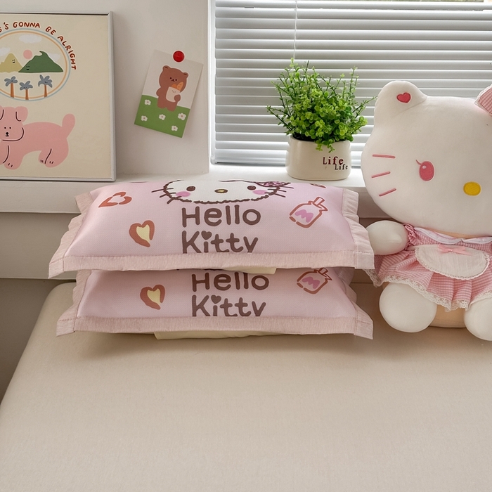 91家纺网 家纺一手货源 找家纺 博雅2025新款冰丝单枕套三丽欧，宇航员，卡皮 甜酷KT