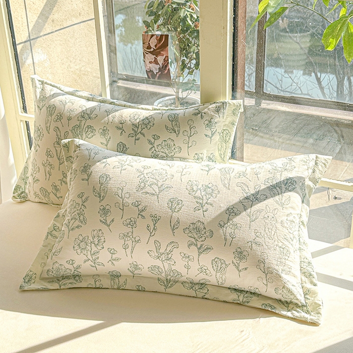 91家纺网 家纺一手货源 找家纺 创优  2025新款有氧双层纱小清新印花小花边夏被夏凉被可机洗空调被子被芯 海岛森林