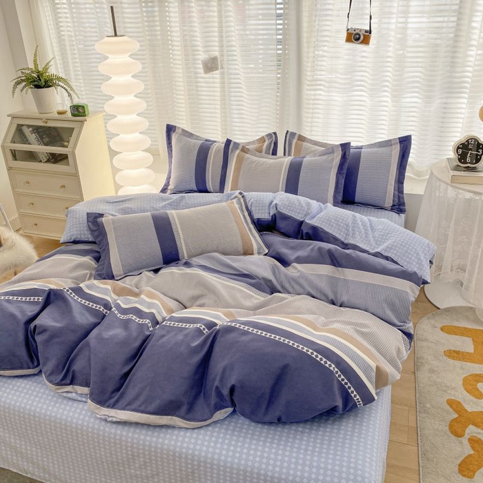 91家纺网 家纺一手货源 找家纺 2025新款亲肤磨毛四件套 莱奥-兰