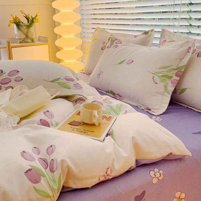 91家纺网 家纺一手货源 找家纺 2025新款亲肤磨毛四件套 时尚秀（兰）