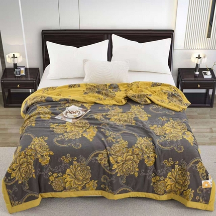 双层纱家居 2025双层纱单夏被和夏被四件套 黑金牡丹