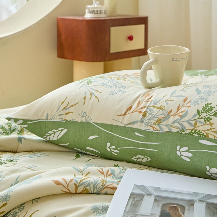 91家纺网 家纺一手货源 找家纺 珂博家纺2025新款亲肤全棉印花夏被 仙草