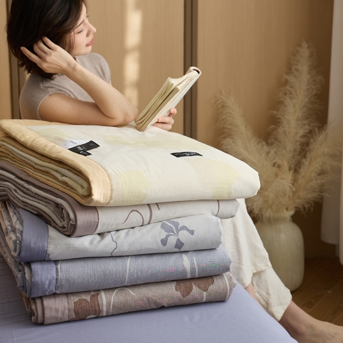 91家纺网 家纺一手货源 找家纺 莱福仕家纺 2025新款水洗棉色织大提花夏被  （控价150*200不低于199 200*230不低于219） 组合