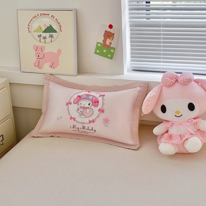 91家纺网 家纺一手货源 找家纺 博雅2025新款三丽欧冰丝单枕套 小花美乐蒂