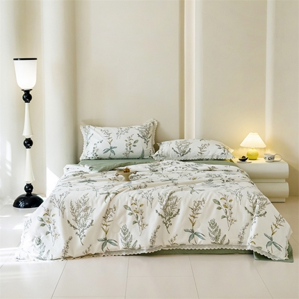 91家纺网 家纺一手货源 找家纺 （总）2025新款全棉花边大豆夏被四件套