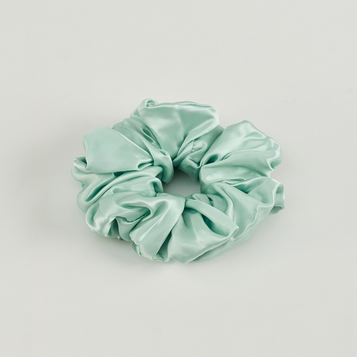 91家纺网 家纺一手货源 找家纺 LADY COCO2025新款6A级真桑蚕丝发圈-真货 7cm大肠圈薄荷绿