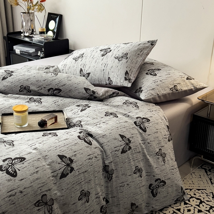 91家纺网 家纺一手货源 找家纺 （总）斯尔顿 2025新款全棉双层纱四件套