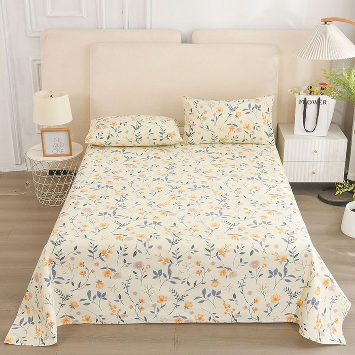 91家纺网 家纺一手货源 找家纺 红日子纺织品 2025新款艾草老粗布床单印花凉席三件套 绚丽