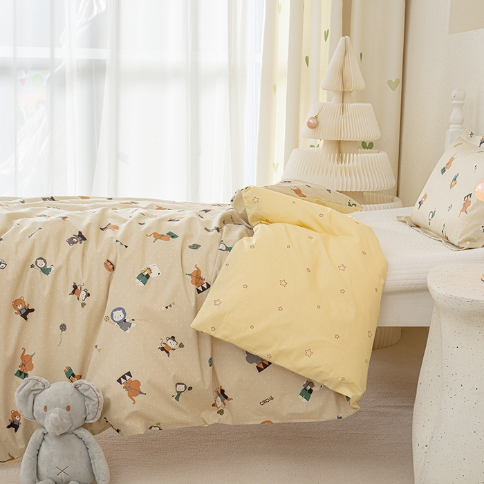 91家纺网 家纺一手货源 找家纺 良佐生活 2025新款高支高密全棉儿童被套 贝塔-黄