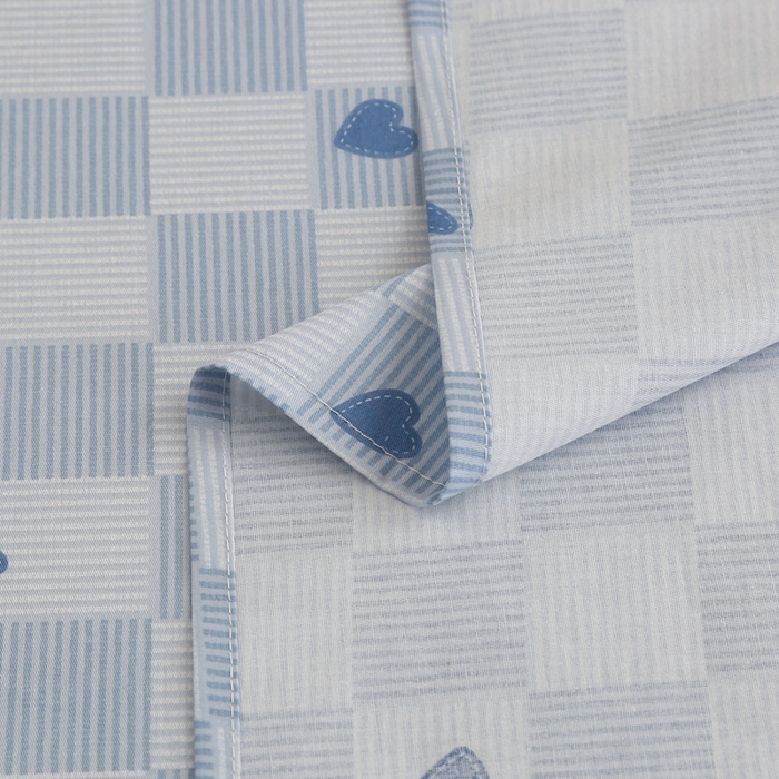 91家纺网 家纺一手货源 找家纺 圣锦家纺 2025新款全棉单被套满心欢喜-蓝