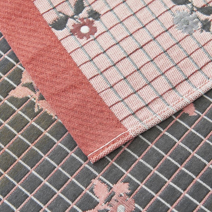 91家纺网 家纺一手货源 找家纺 2025新款纯棉加厚精梳棉纱布枕巾 花韵-粉 52*78cm/对