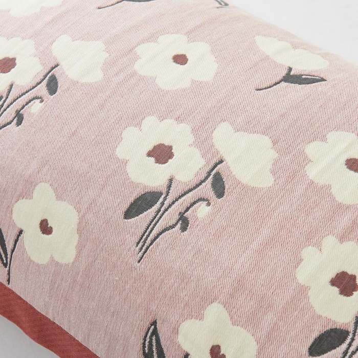 91家纺网 家纺一手货源 找家纺 2025新款纯棉加厚精梳棉纱布枕巾 夏至-粉 52*78cm/对