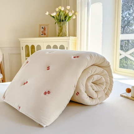 91家纺网 家纺一手货源 找家纺 （总） 2025新款A类亲肤大豆棉刺绣夏被四件套