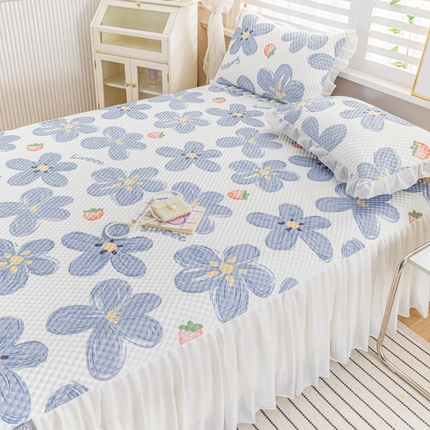 91家纺网 家纺一手货源 找家纺 （总） 2025新款A类冰豆豆床裙款印花凉席