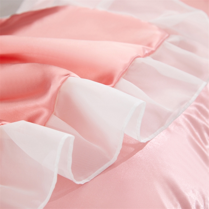 91家纺网 家纺一手货源 找家纺 梦舒羽 2025新款公主风夏季冰丝枕套单人一对装可水洗花边枕头套宿舍48x74cm枕芯套枕头套 花边款-玉色