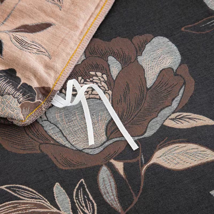 91家纺网 家纺一手货源 找家纺 双层纱家居 2025新款深色系列双层纱四件套 黑茶