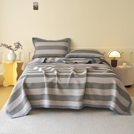 91家纺网 家纺一手货源 找家纺 （总）棠薇家纺2025新款简约风多功能纱布盖毯纱布毯子毛巾被床盖沙发巾单毯枕巾枕套三件套