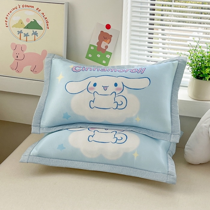 91家纺网 家纺一手货源 找家纺 博雅2025新款冰丝单枕套三丽欧，宇航员，卡皮 云朵玉桂狗