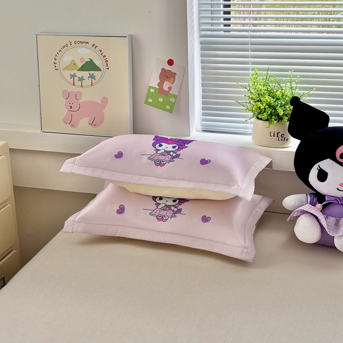 91家纺网 家纺一手货源 找家纺 博雅2025新款冰丝单枕套三丽欧，宇航员，卡皮 礼盒库洛米