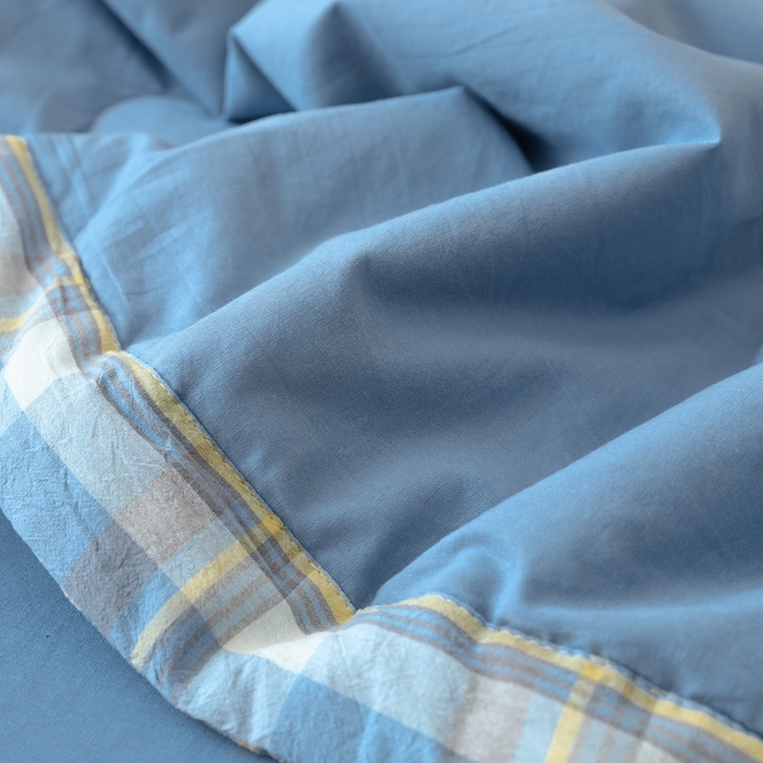 91家纺网 家纺一手货源 找家纺 寐眠2025新款全棉水洗棉刺绣夏被【夏被四件套】 冰晶苍蓝