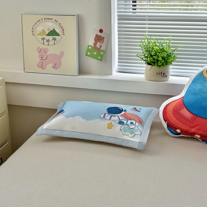 91家纺网 家纺一手货源 找家纺 博雅2025新款冰丝单枕套三丽欧，宇航员，卡皮 飞行宇航员