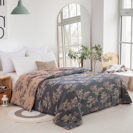 双层纱家居 2025新款双层纱大豆被夏被春秋被冬被被子被芯【林深见鹿灰】春秋被冬被