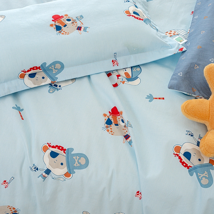 91家纺网 家纺一手货源 找家纺 良佐生活 2025新款高支高密全棉儿童被套 海盗历险记