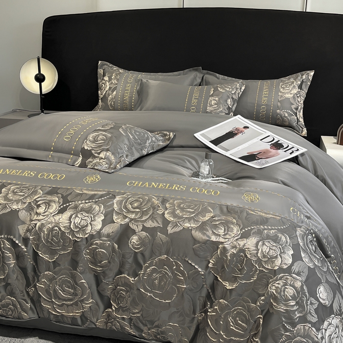 91家纺网 家纺一手货源 找家纺 （总）金阳光家纺 2025新款金丝提花浮雕水洗天丝四件套