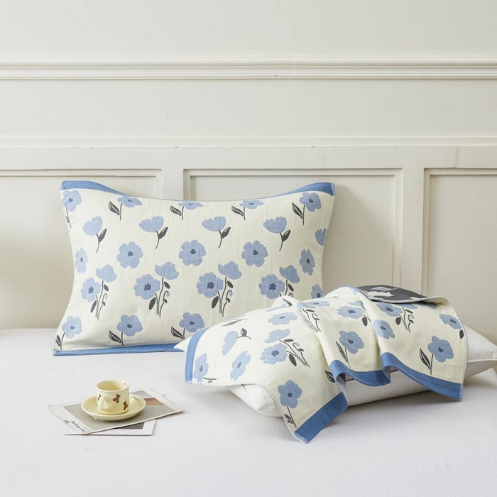 91家纺网 家纺一手货源 找家纺 2025新款纯棉加厚精梳棉纱布枕巾 夏至-米兰 52*78cm/对