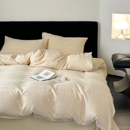 （总）例外Home 2025新款全棉提花四件套-鱼骨纹