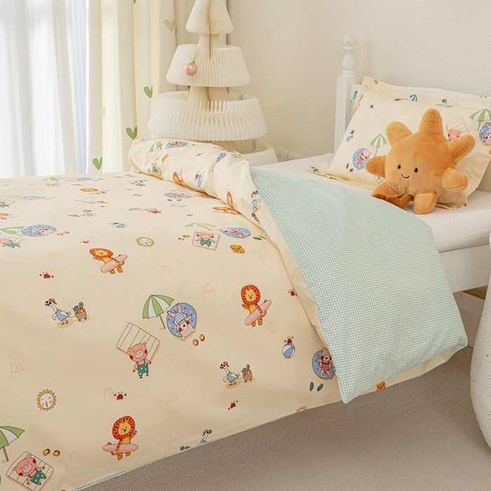 91家纺网 家纺一手货源 找家纺 良佐生活 2025新款高支高密全棉儿童被套 小欢喜