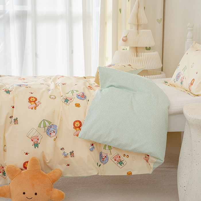 91家纺网 家纺一手货源 找家纺 良佐生活 2025新款高支高密全棉儿童被套 小欢喜