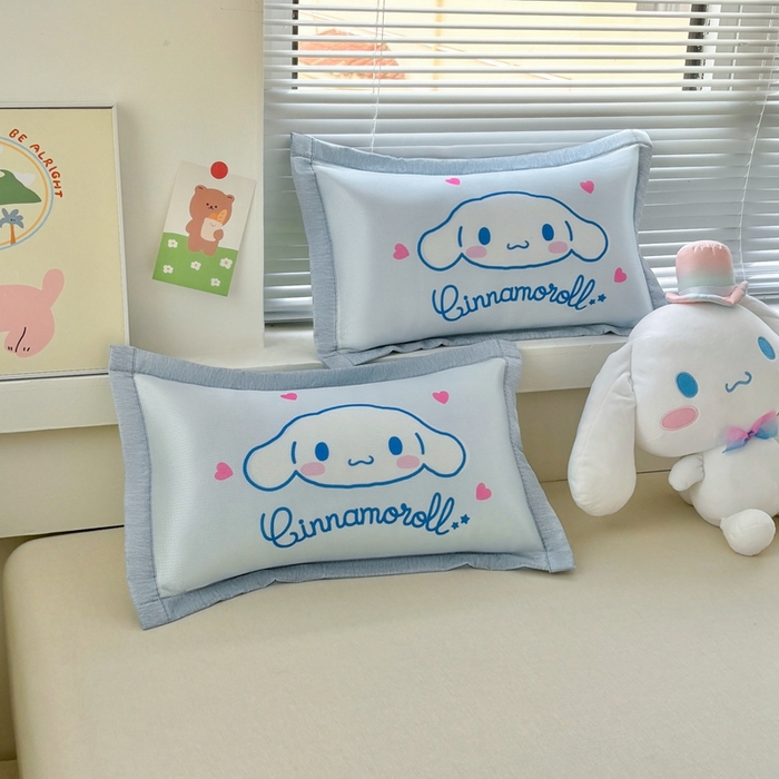 91家纺网 家纺一手货源 找家纺 博雅2025新款冰丝单枕套三丽欧，宇航员，卡皮 开心玉桂狗