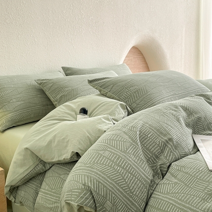 91家纺网 家纺一手货源 找家纺 （总）寐眠2025新款全棉三层纱提花四件套