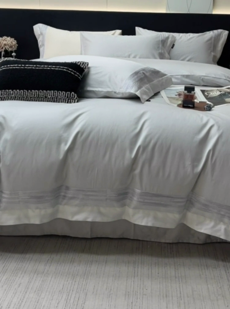 91家纺网 家纺一手货源 找家纺 直播爆款A类100支长绒棉夹棉床盖床笠四件套全棉纯棉床单加厚高端重工刺绣四季款床上用品 瑾雅-蔓帝灰