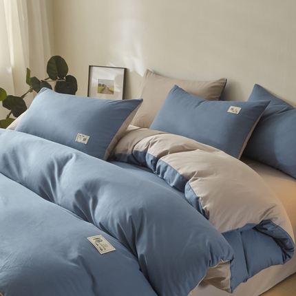 91家纺网 家纺一手货源 找家纺 （总）莱通家纺 2025新款纯色双拼四件套